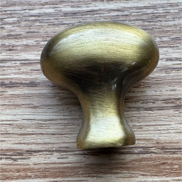 Oval Brass Metal Drawer Pulls Cabinet Knobs Handles Heavy Set of 10 1.25" Wide - Picture 6 of 12